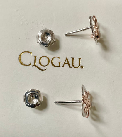 Clogau Dwynwen Opal necklace and matching stud earrings in silver and rose gold (ring has sold)