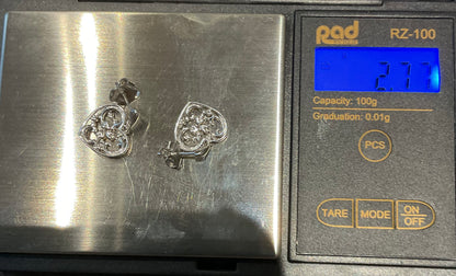 Clogau Tree of Life Heart drop earrings in silver and rose gold