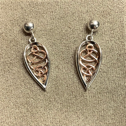 Clogau Welsh Royalty Teardrop 18-22” pendant necklace in silver and rose gold