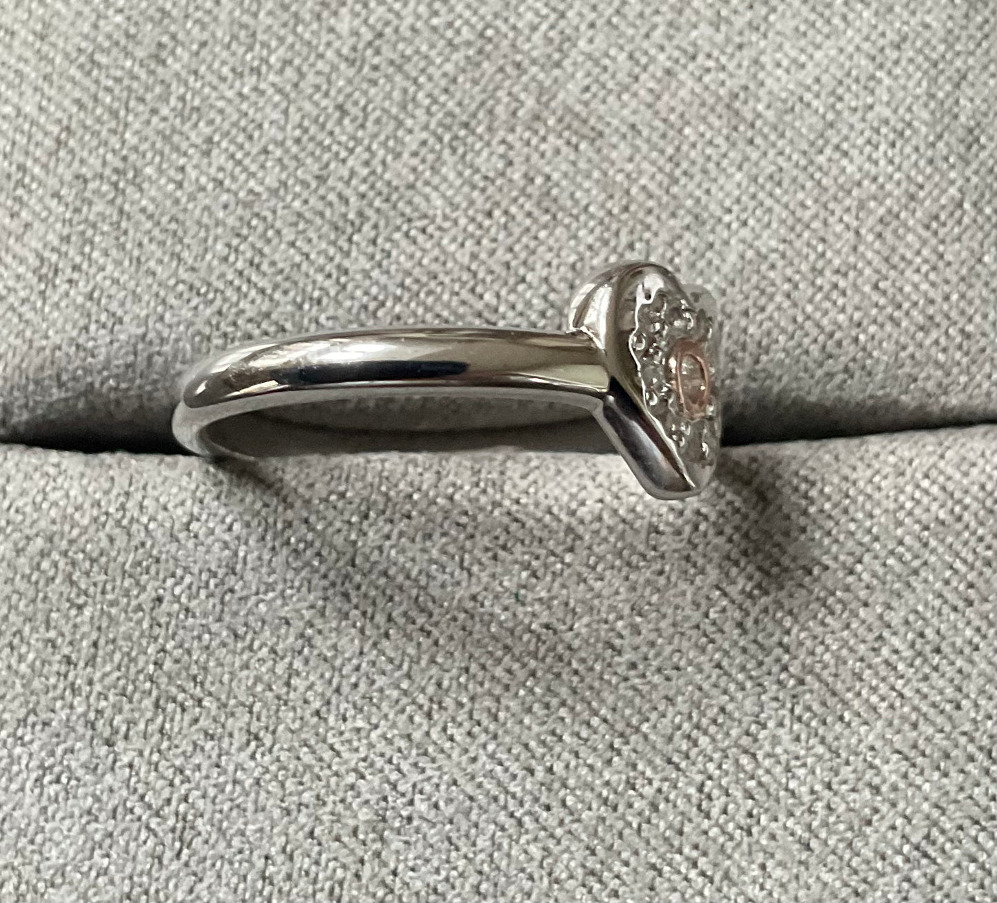 Clogau Cariad Sparkle White Topaz ring size P in silver and rose gold