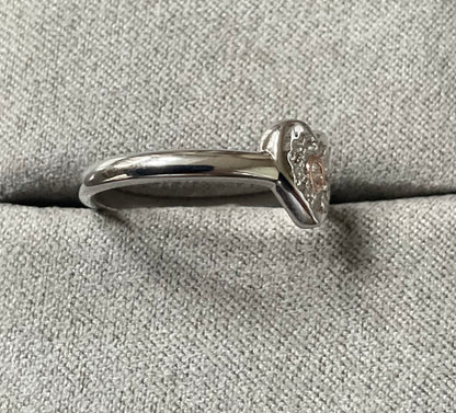 Clogau Cariad Sparkle White Topaz ring size P in silver and rose gold