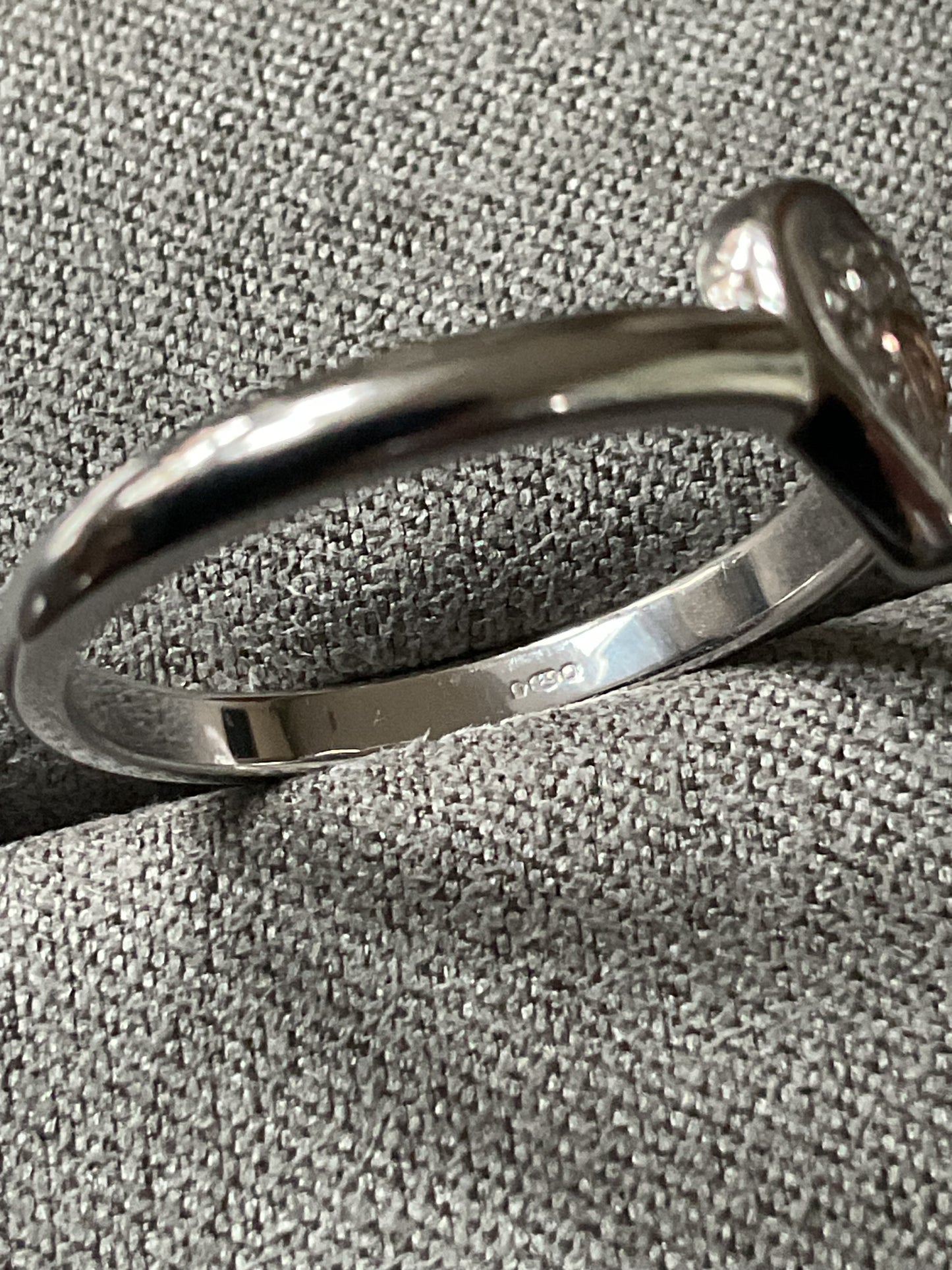 Clogau Cariad Sparkle White Topaz ring size P in silver and rose gold