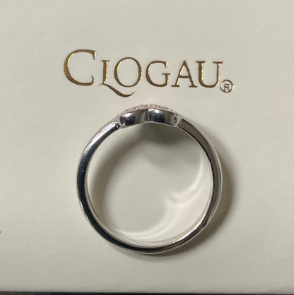 Clogau Cariad Sparkle White Topaz ring size P in silver and rose gold