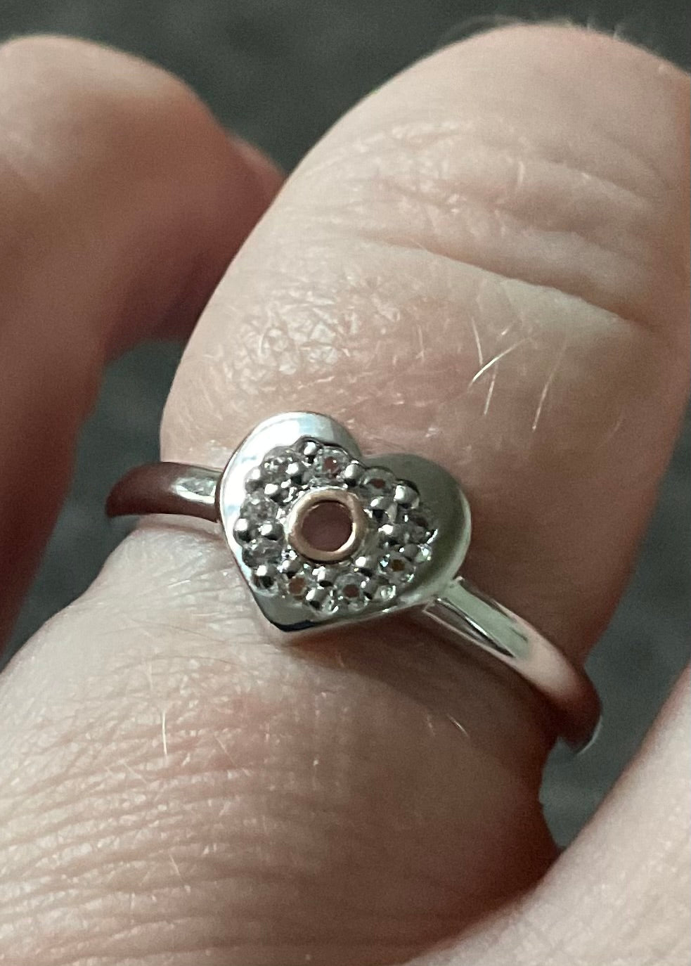Clogau Cariad Sparkle White Topaz ring size P in silver and rose gold