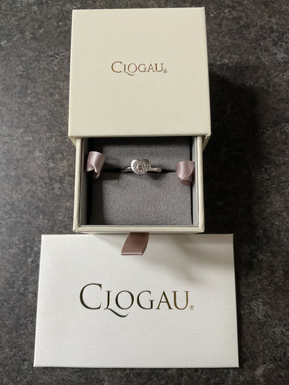 Clogau Cariad Sparkle White Topaz ring size P in silver and rose gold