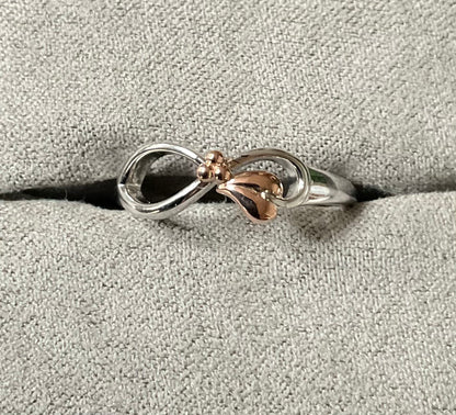 Clogau Tree of Life Unity ring size P in silver and rose gold