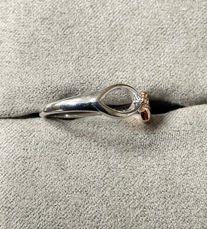 Clogau Tree of Life Unity ring size P in silver and rose gold