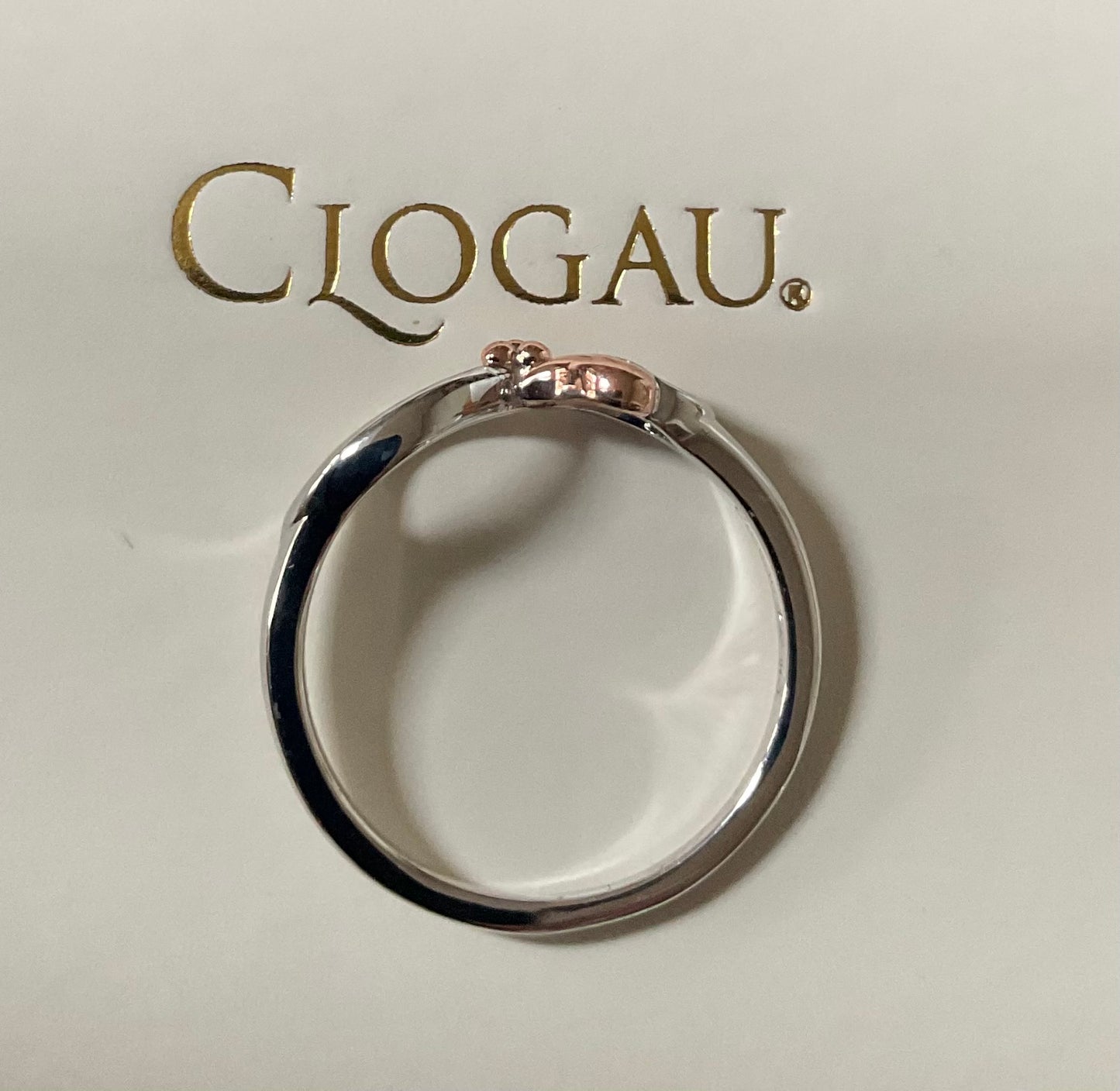 Clogau Tree of Life Unity ring size P in silver and rose gold