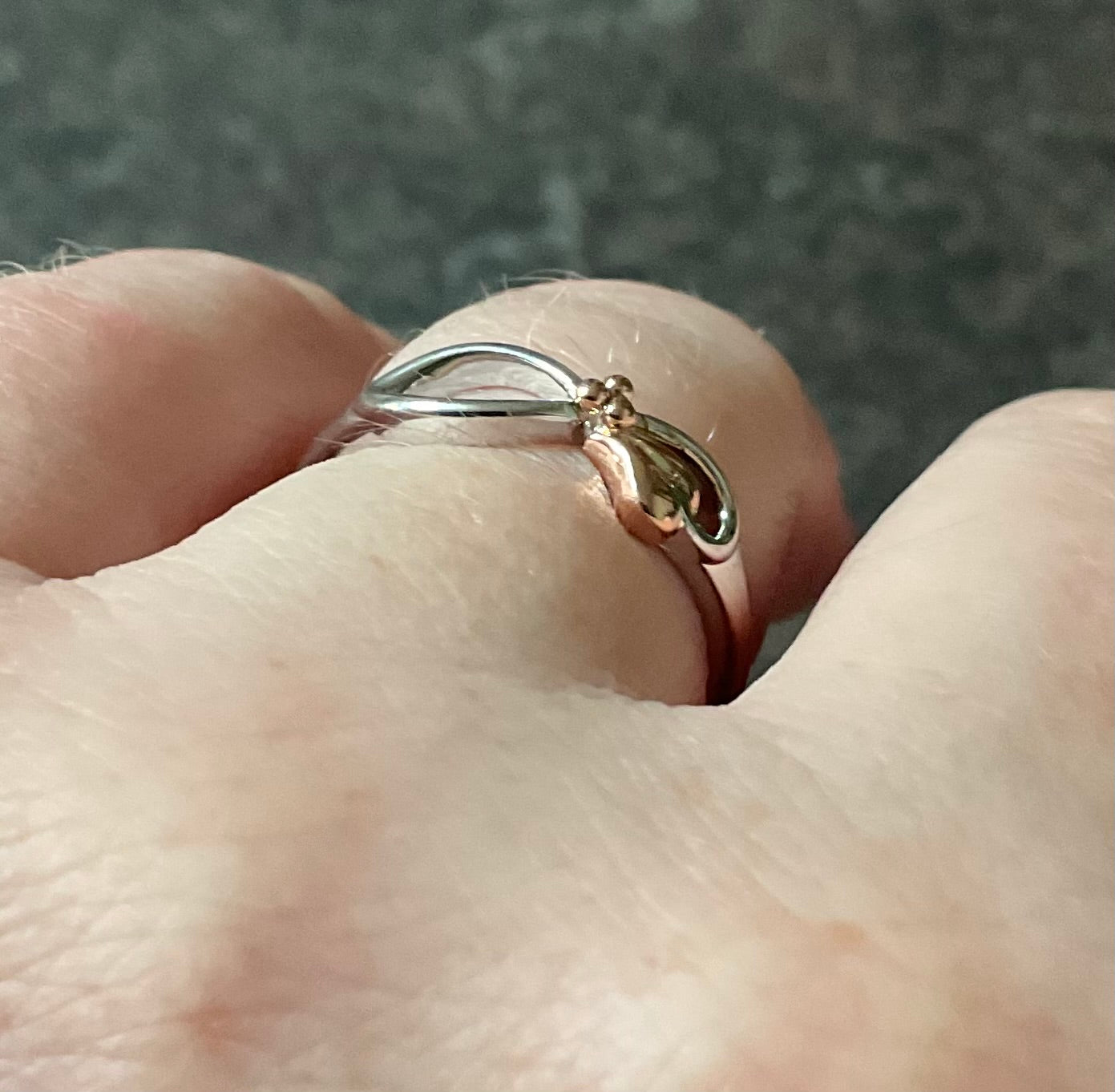 Clogau Tree of Life Unity ring size P in silver and rose gold
