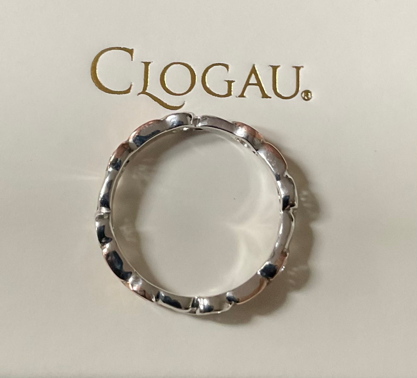 Clogau Tree of Life White Topaz stacking ring size P in silver and rose gold RRP £209