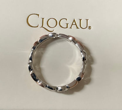 Clogau Tree of Life White Topaz stacking ring size P in silver and rose gold RRP £209