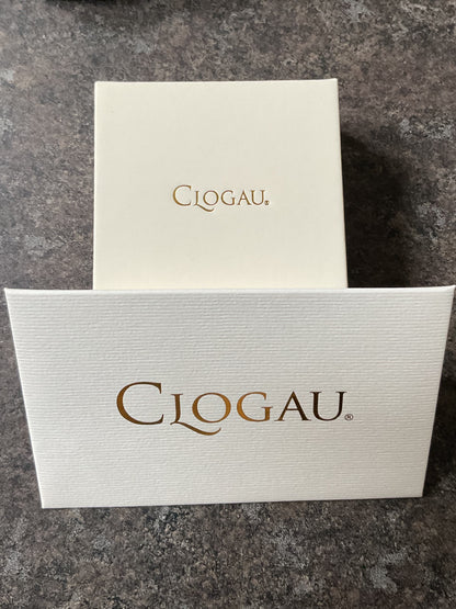Clogau Tree of Life Two Tone alternating silver and rose gold leaf band ring size O RRP £209