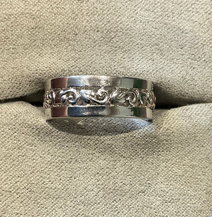Clogau Tree of Life White Topaz Triple band ring size K in silver and rose gold RRP £219