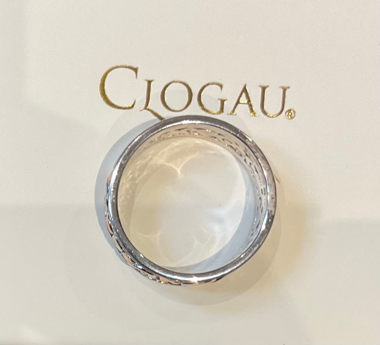 Clogau Tree of Life White Topaz Triple band ring size K in silver and rose gold RRP £219