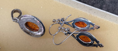 925 sterling silver necklaces and earrings with Amethyst and Amber £100 for the bundle