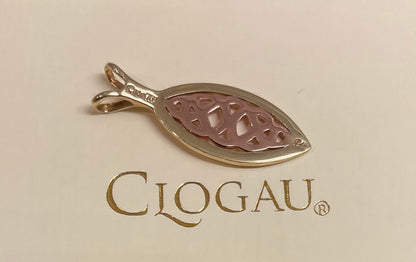 Clogau 9ct Queen Eleanor elliptical pendant in yellow and rose gold