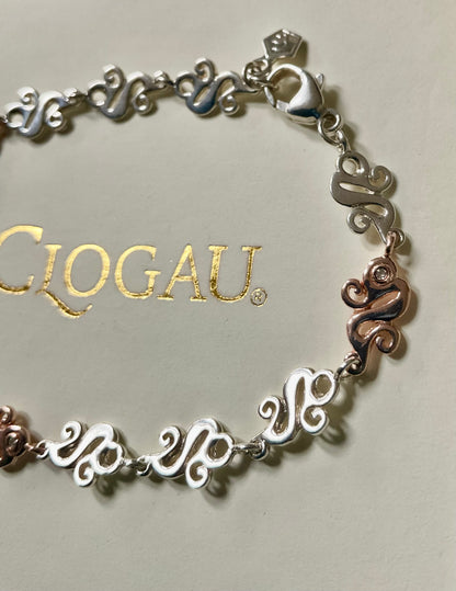 Clogau Serenade Diamond bracelet in silver and rose gold 18.5cm