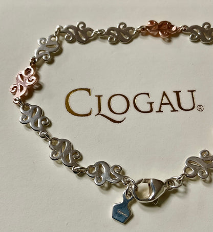 Clogau Serenade Diamond bracelet in silver and rose gold 18.5cm