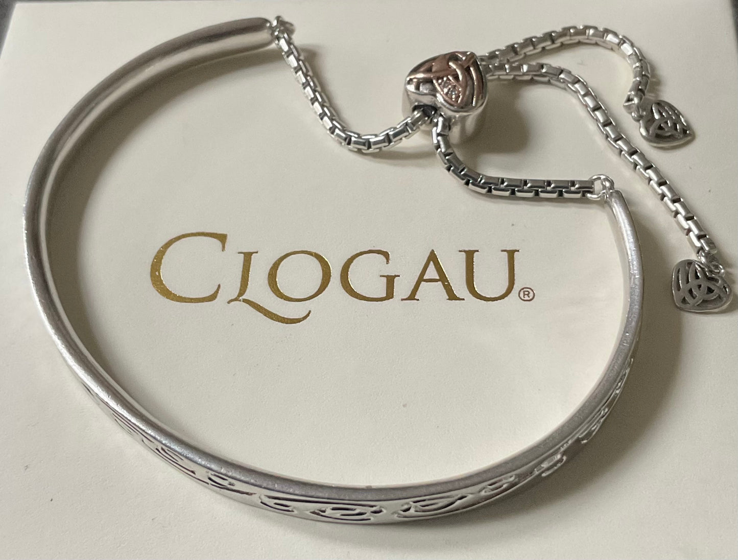Clogau Eternal Love friendship bangle bracelet in silver and rose gold