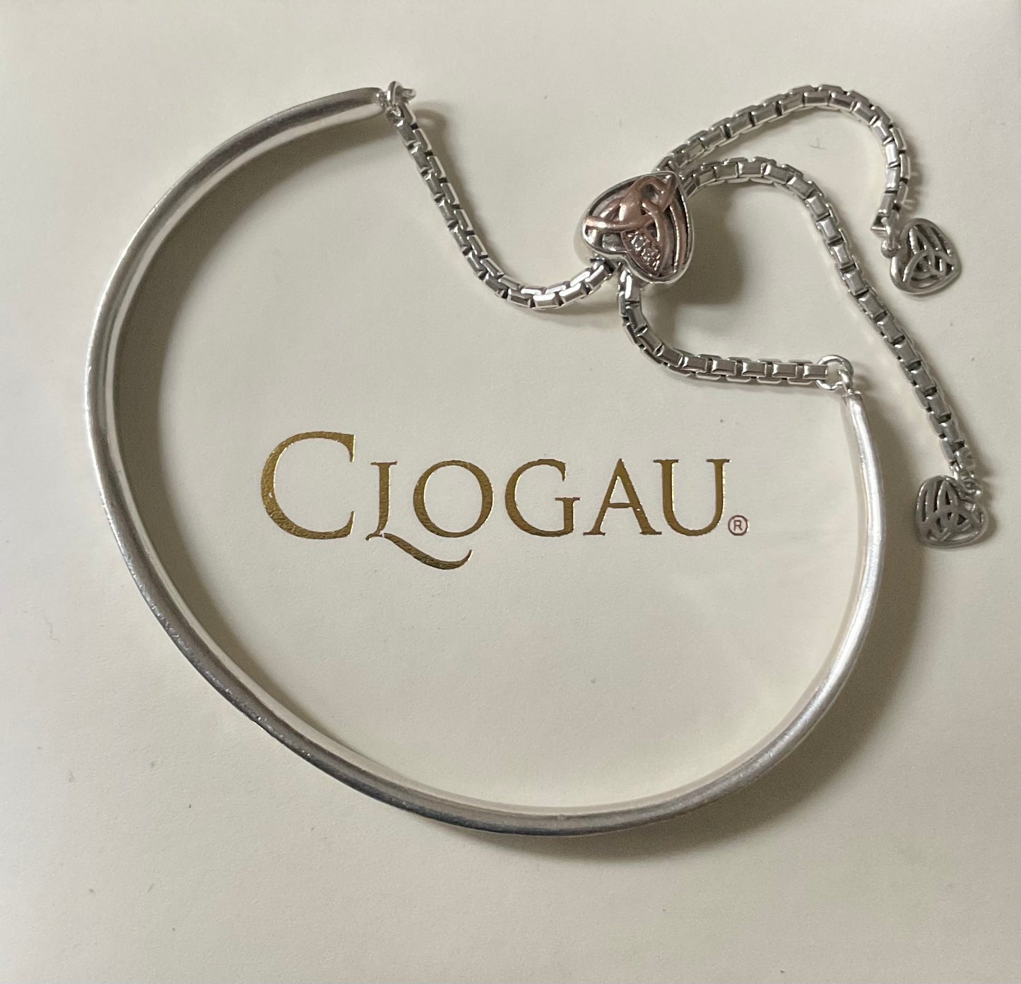 Clogau Eternal Love friendship bangle bracelet in silver and rose gold