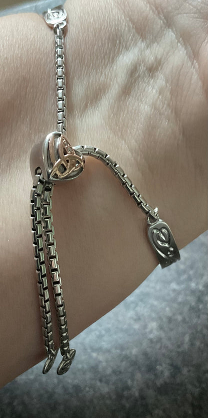 Clogau Eternal Love friendship bangle bracelet in silver and rose gold