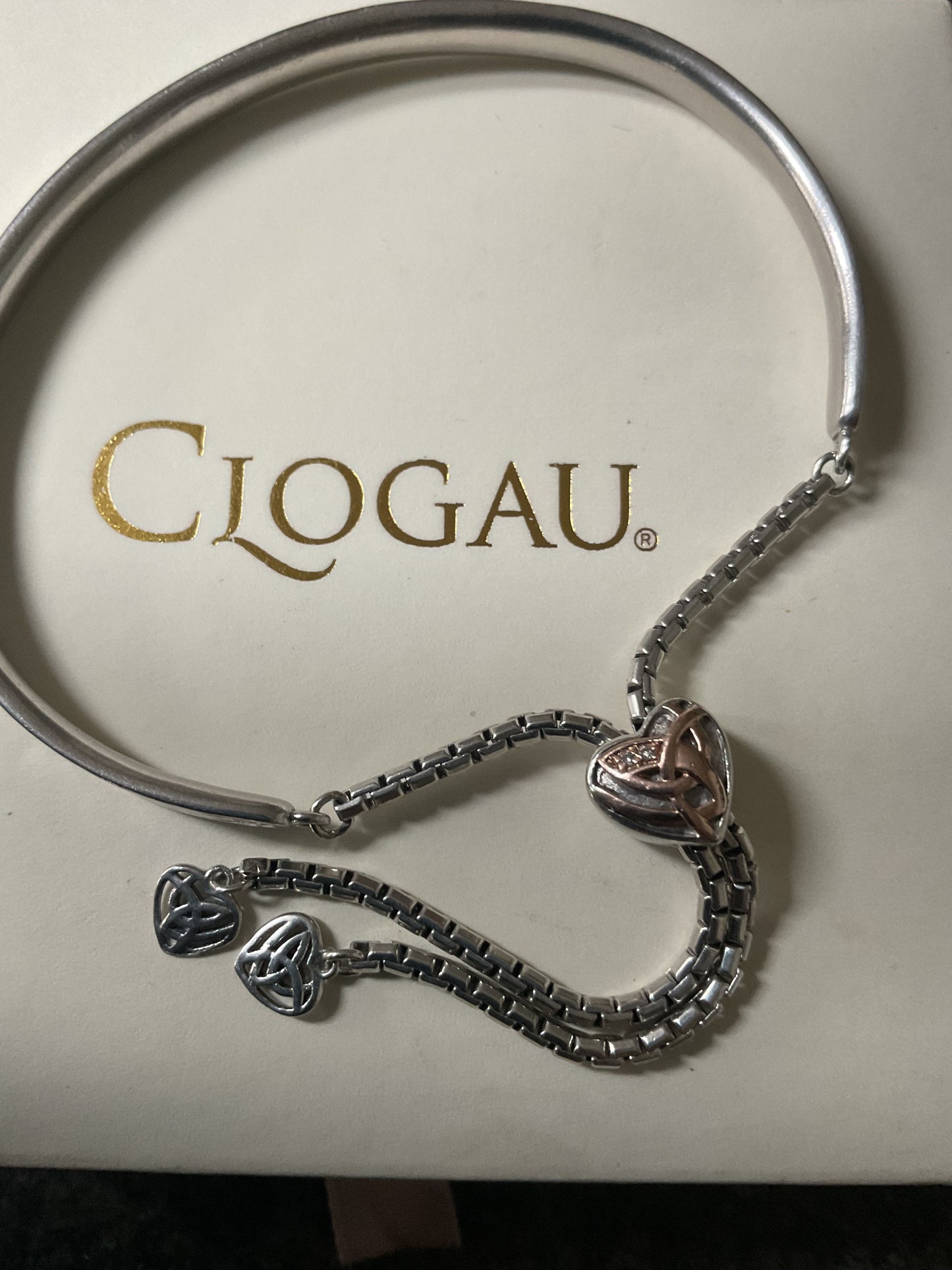 Clogau Eternal Love friendship bangle bracelet in silver and rose gold
