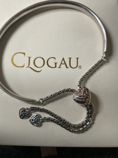 Clogau Eternal Love friendship bangle bracelet in silver and rose gold