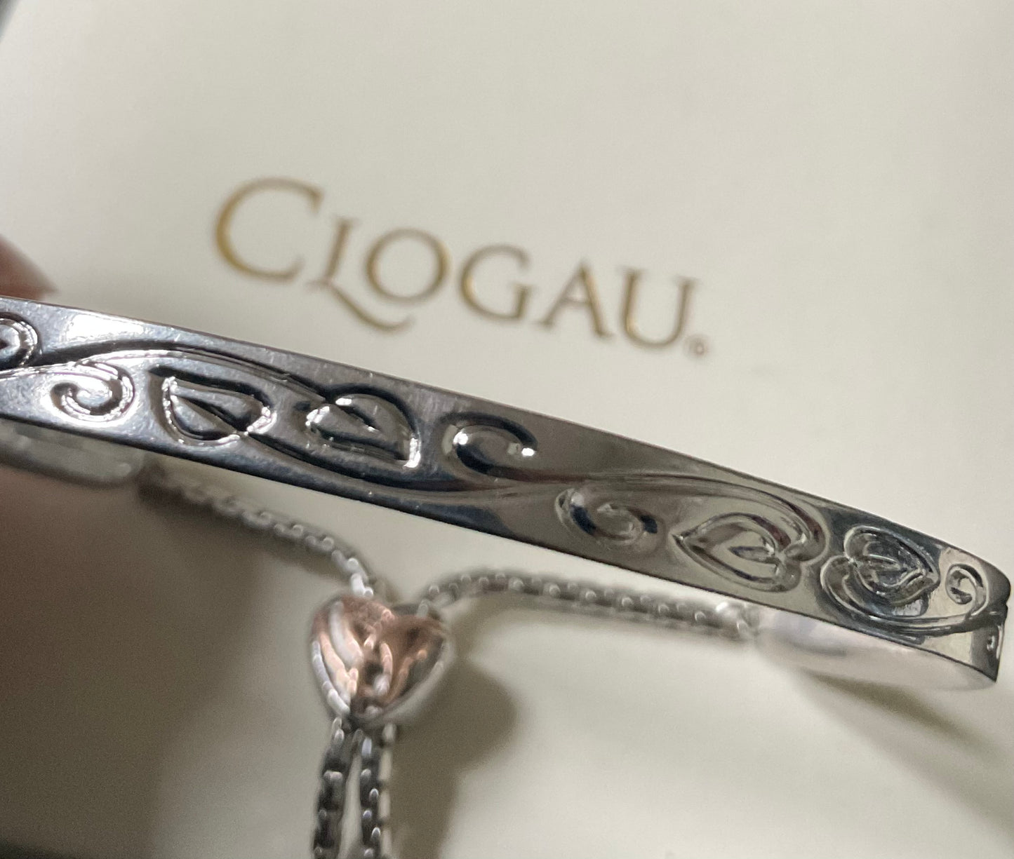 Clogau Eternal Love friendship bangle bracelet in silver and rose gold