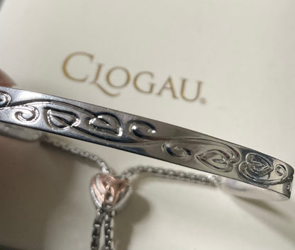 Clogau Eternal Love friendship bangle bracelet in silver and rose gold