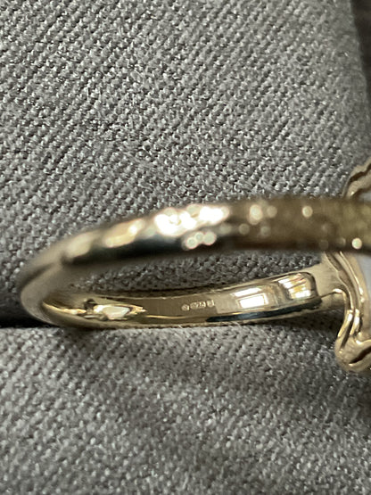 Clogau 9ct Lady of Luck Diamond and Mother of Pearl ring in yellow gold size P1/2