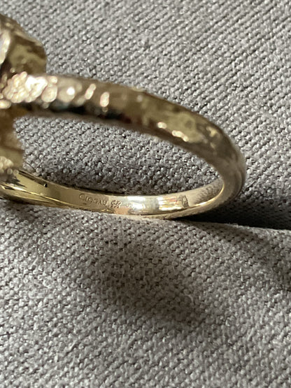 Clogau 9ct Lady of Luck Diamond and Mother of Pearl ring in yellow gold size P1/2
