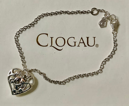 Clogau Fairy Heart charm chain bracelet in silver and rose gold 17.5-19cm