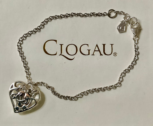 Clogau Fairy Heart charm chain bracelet in silver and rose gold 17.5-19cm
