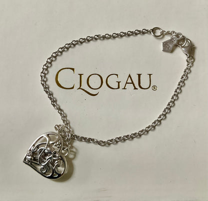 Clogau Fairy Heart charm chain bracelet in silver and rose gold 17.5-19cm