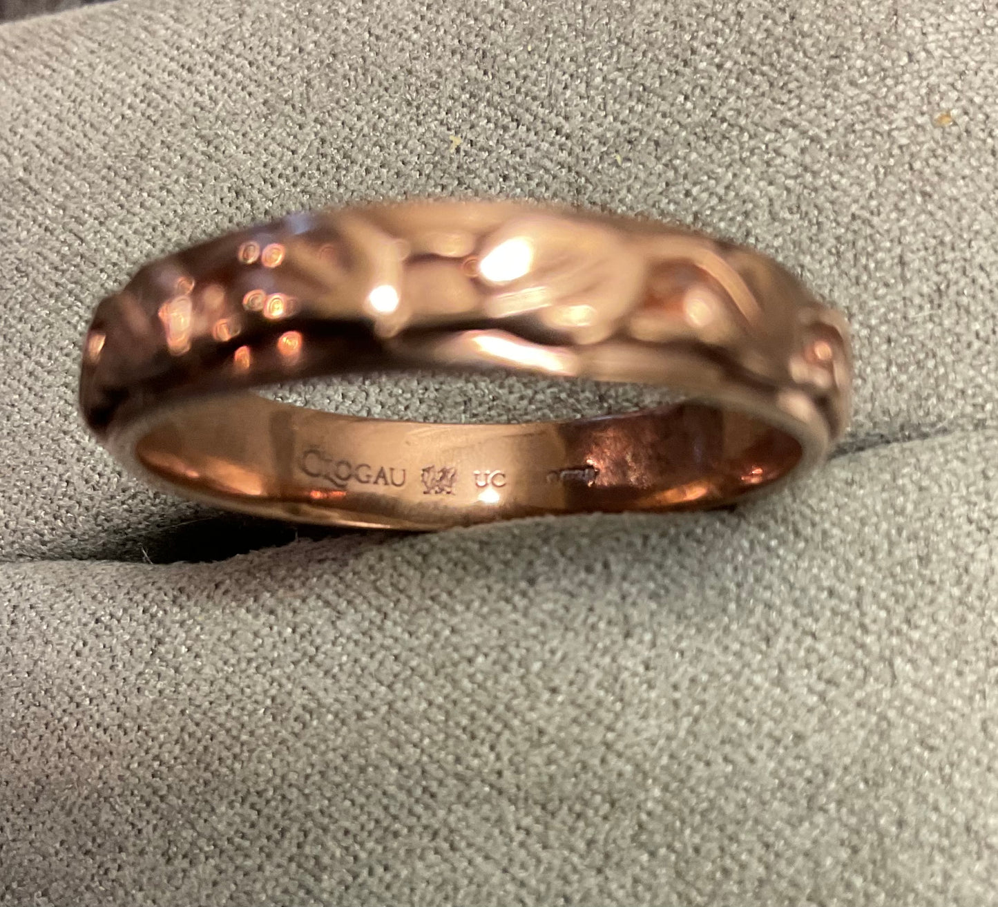 Unisex Clogau Welsh 9ct Rose Gold 5mm Tree of Life Cariad Wedding Band Ring SIZE V1/2-W