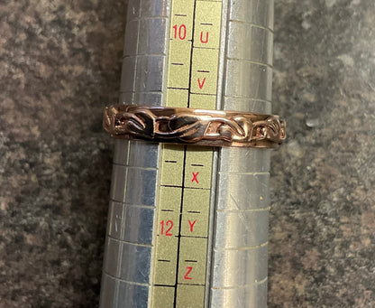 Unisex Clogau Welsh 9ct Rose Gold 5mm Tree of Life Cariad Wedding Band Ring SIZE V1/2-W