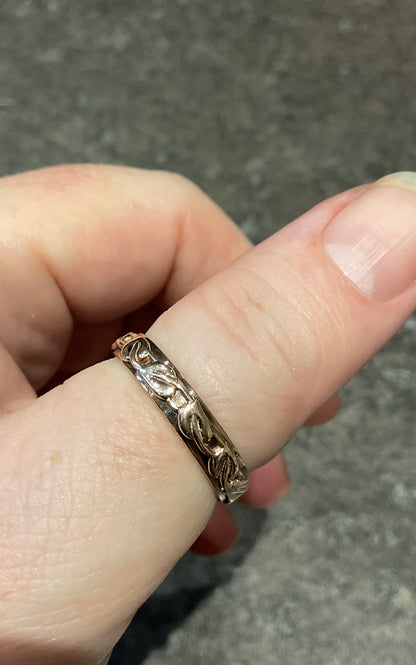 Unisex Clogau Welsh 9ct Rose Gold 5mm Tree of Life Cariad Wedding Band Ring SIZE V1/2-W