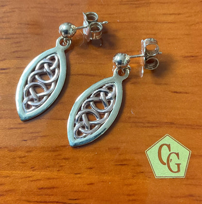 Clogau 9ct Queen Eleanor elliptical drop earrings in yellow and rose gold