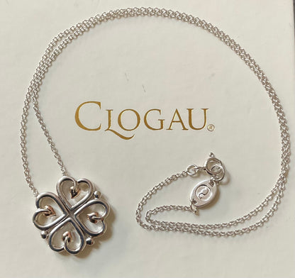 Clogau Tree of Life Hearts magnetic 18” necklace in silver and rose gold