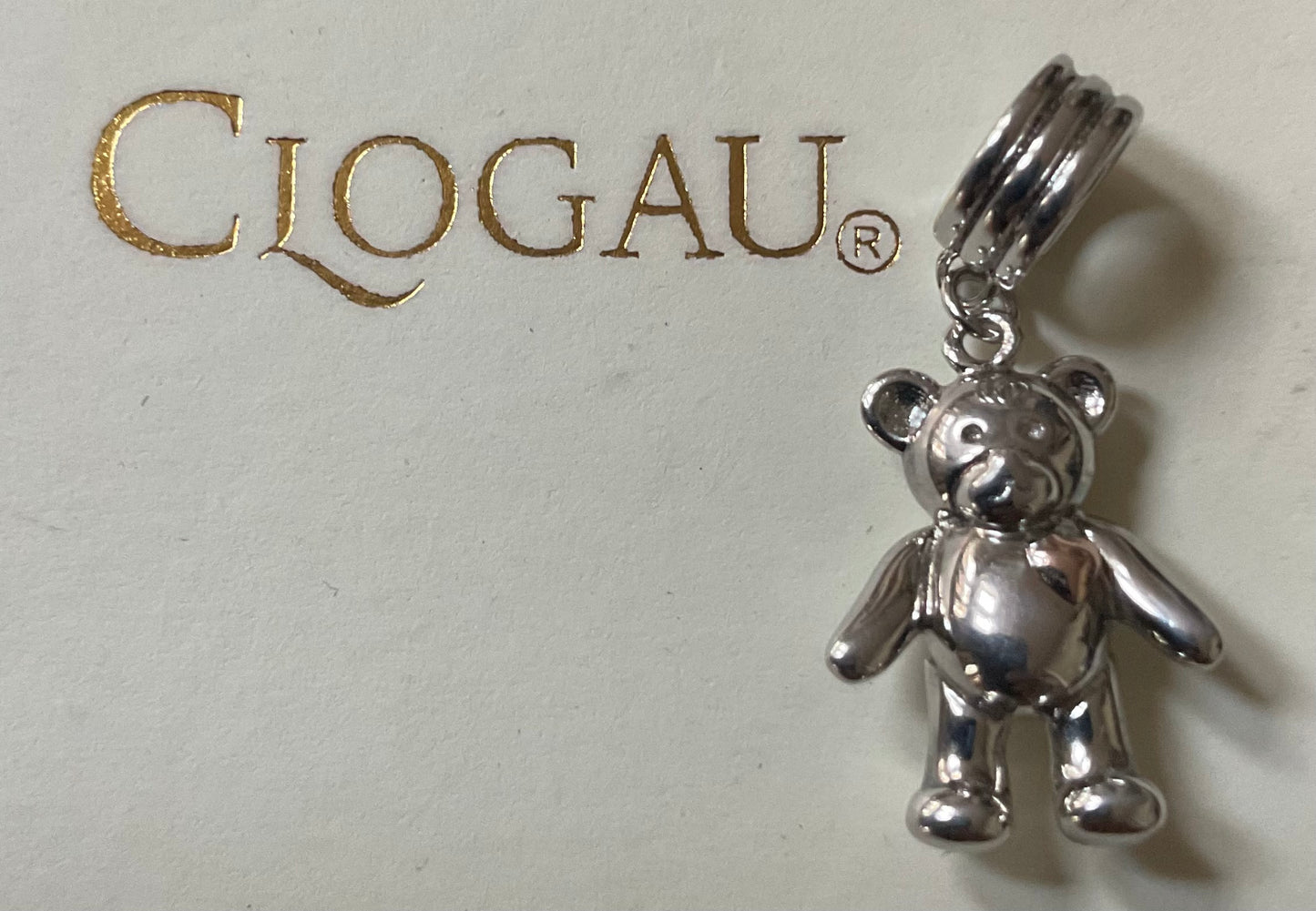 Clogau Teddy Bear Milestones charm pendant in silver and rose gold