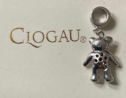 Clogau Teddy Bear Milestones charm pendant in silver and rose gold