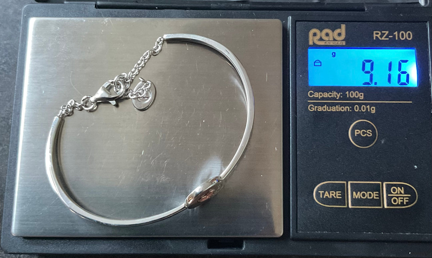 Clogau Take my Heart banglet bracelet in silver and rose gold