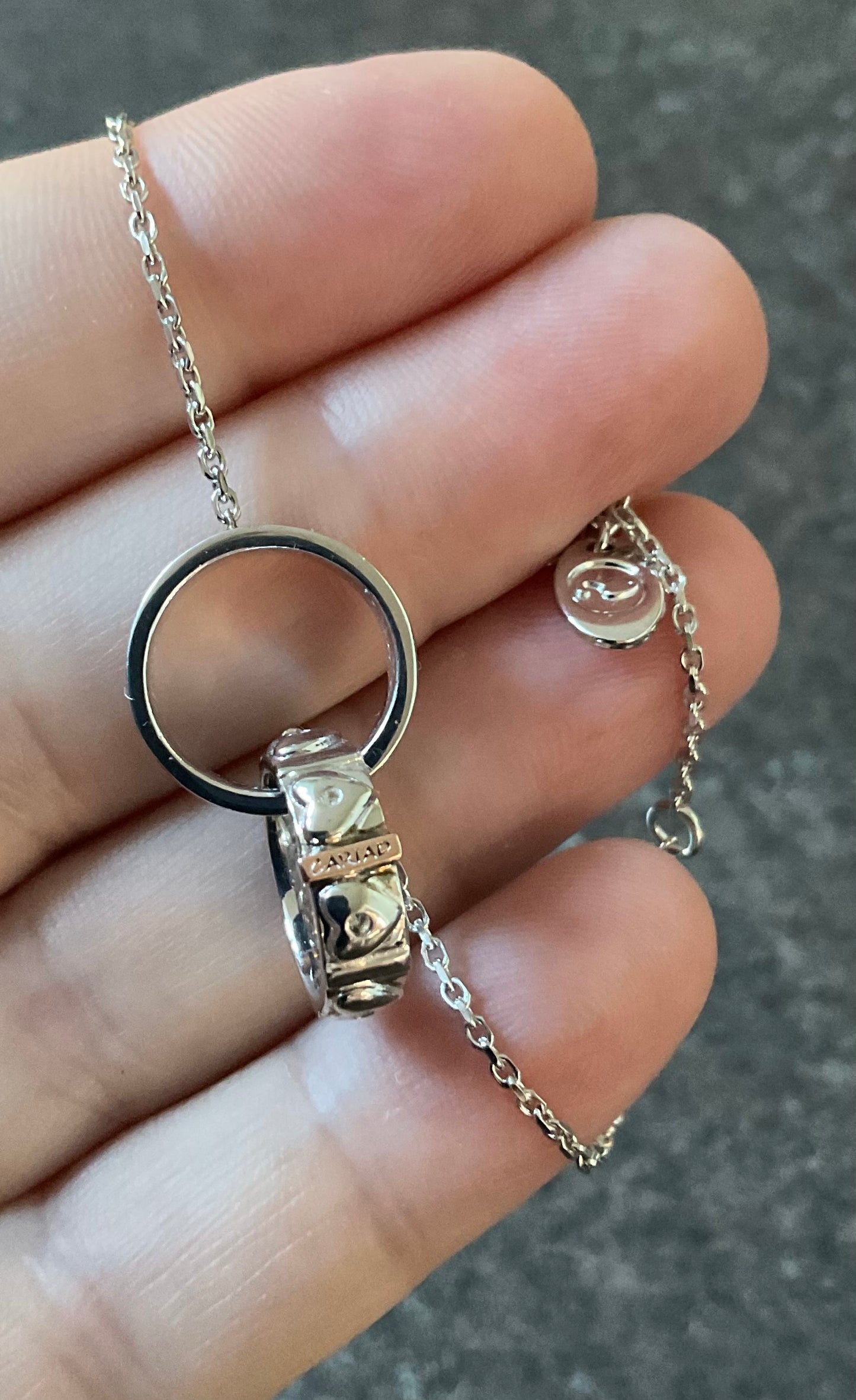 Clogau Cariad Links white topaz hearts bracelet in silver and rose gold
