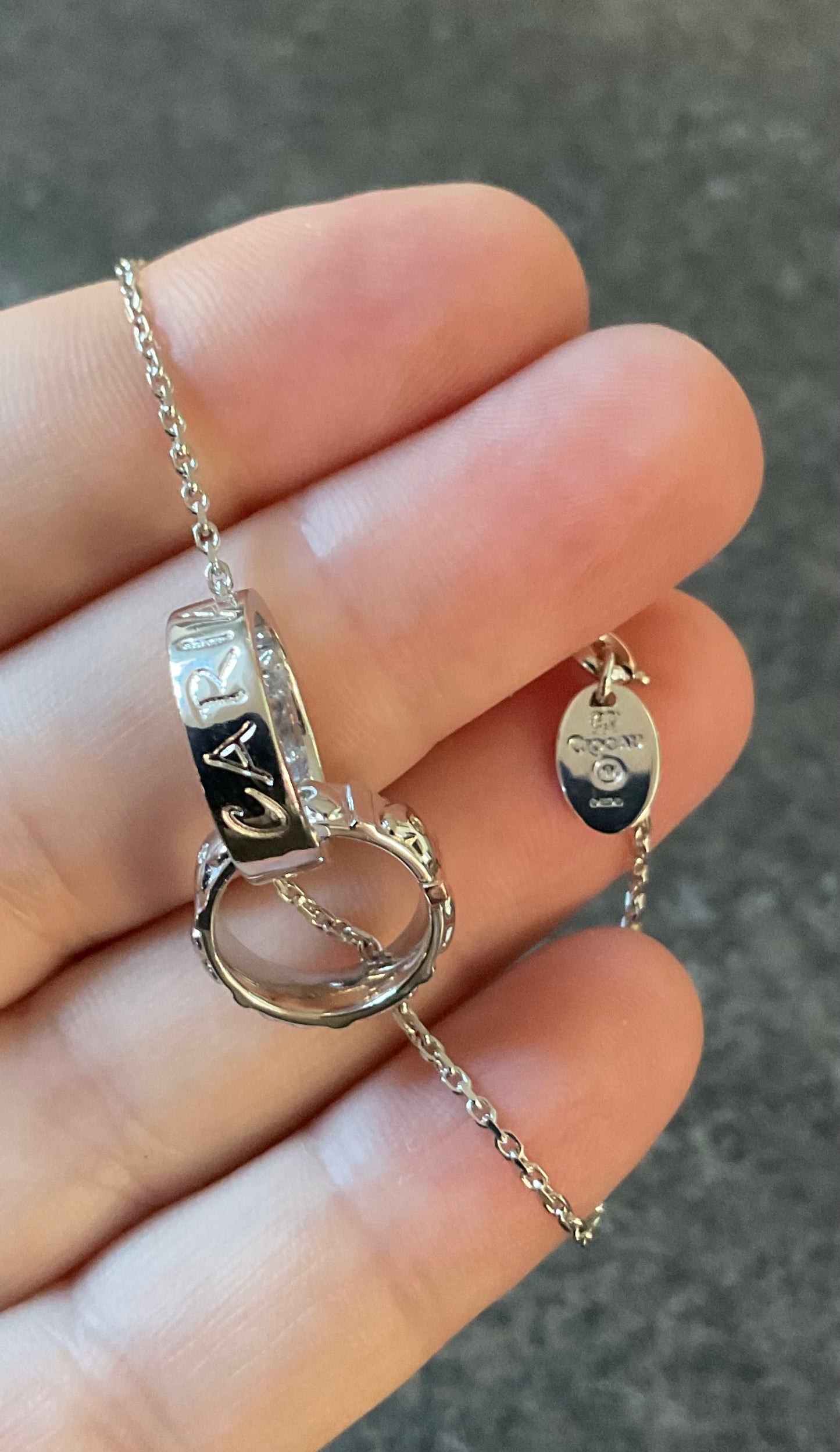 Clogau Cariad Links white topaz hearts bracelet in silver and rose gold