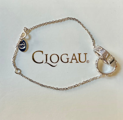 Clogau Cariad Links white topaz hearts bracelet in silver and rose gold