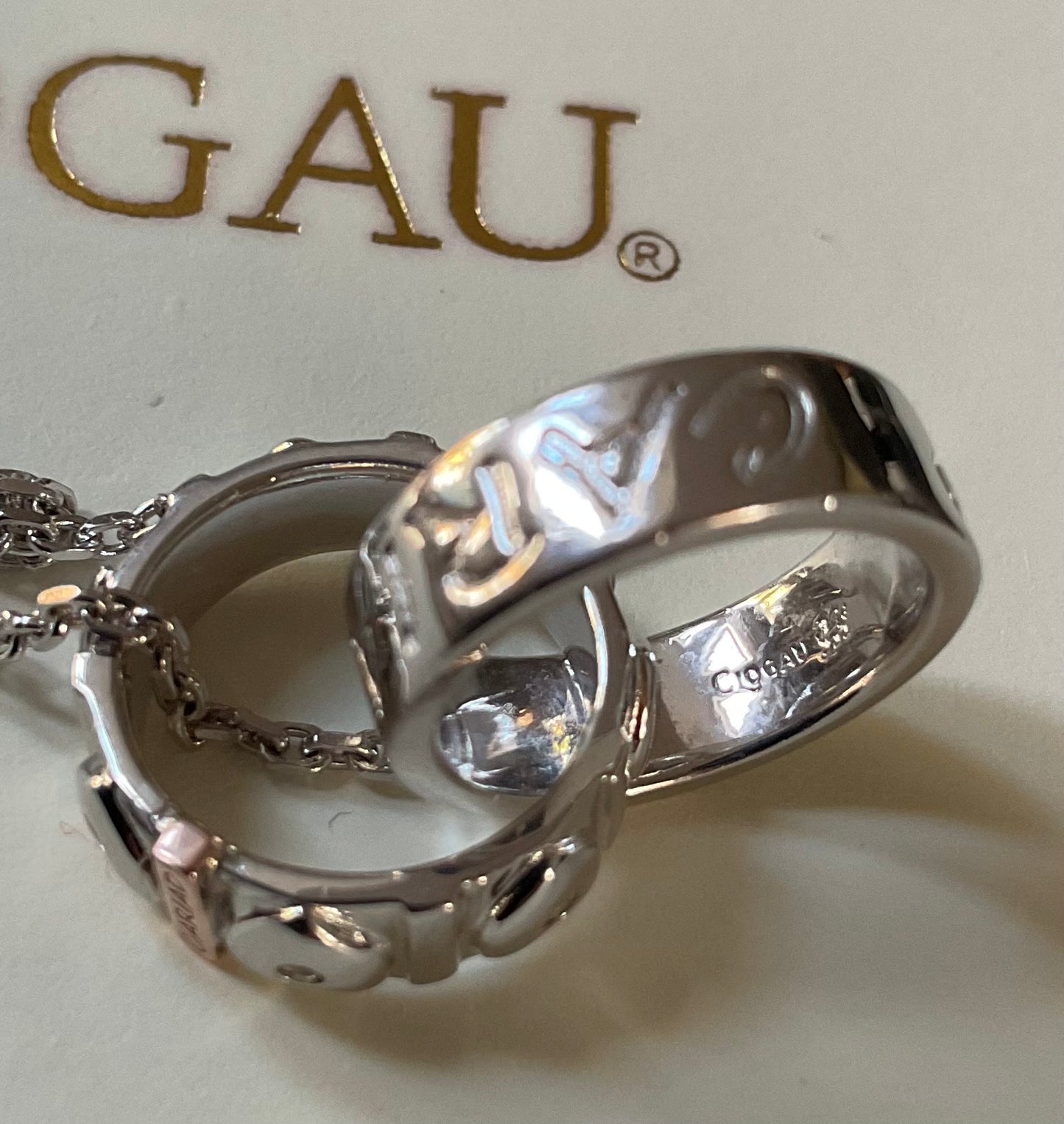 Clogau Cariad Links white topaz hearts bracelet in silver and rose gold