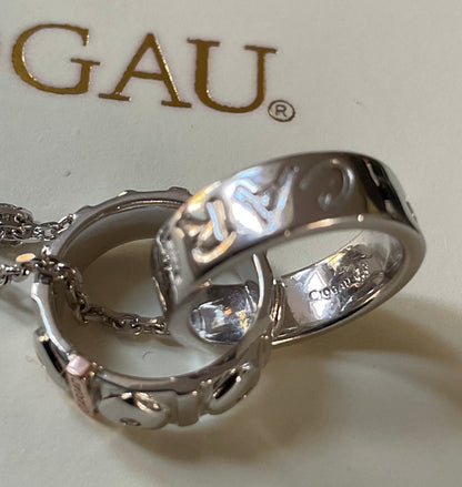 Clogau Cariad Links white topaz hearts bracelet in silver and rose gold