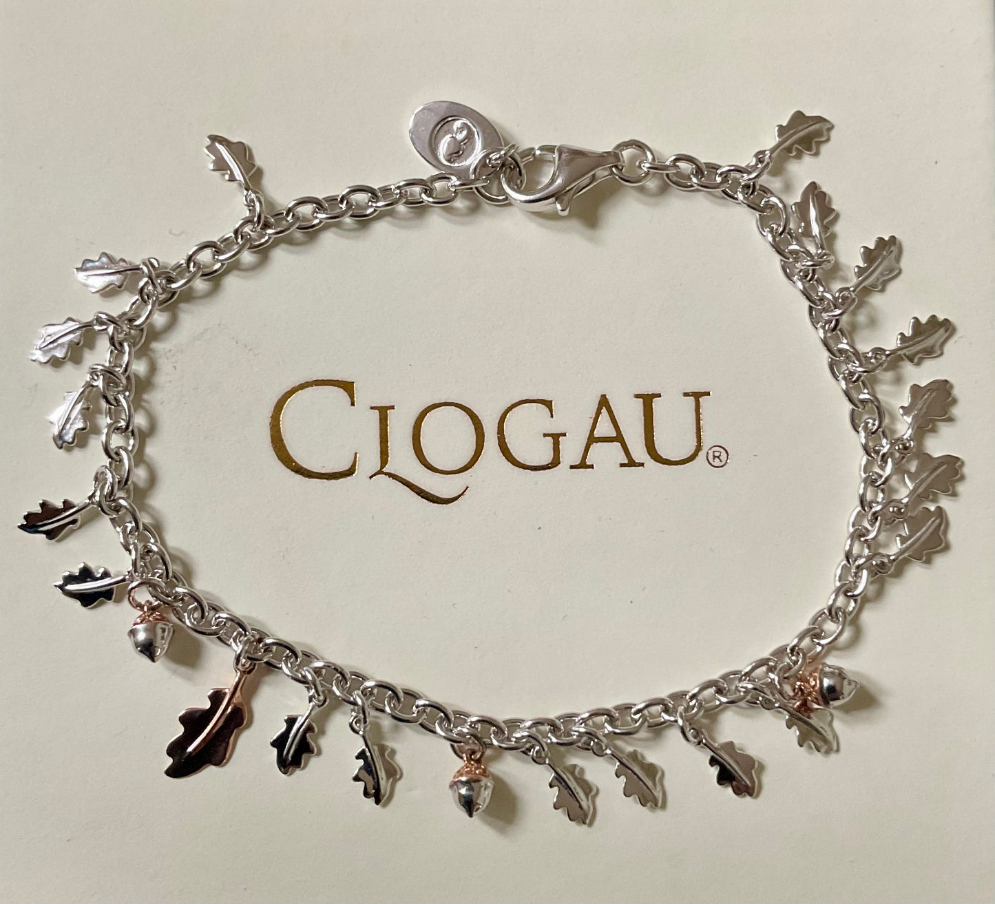 Clogau Royal Oak bracelet in silver and rose gold 18.5cm