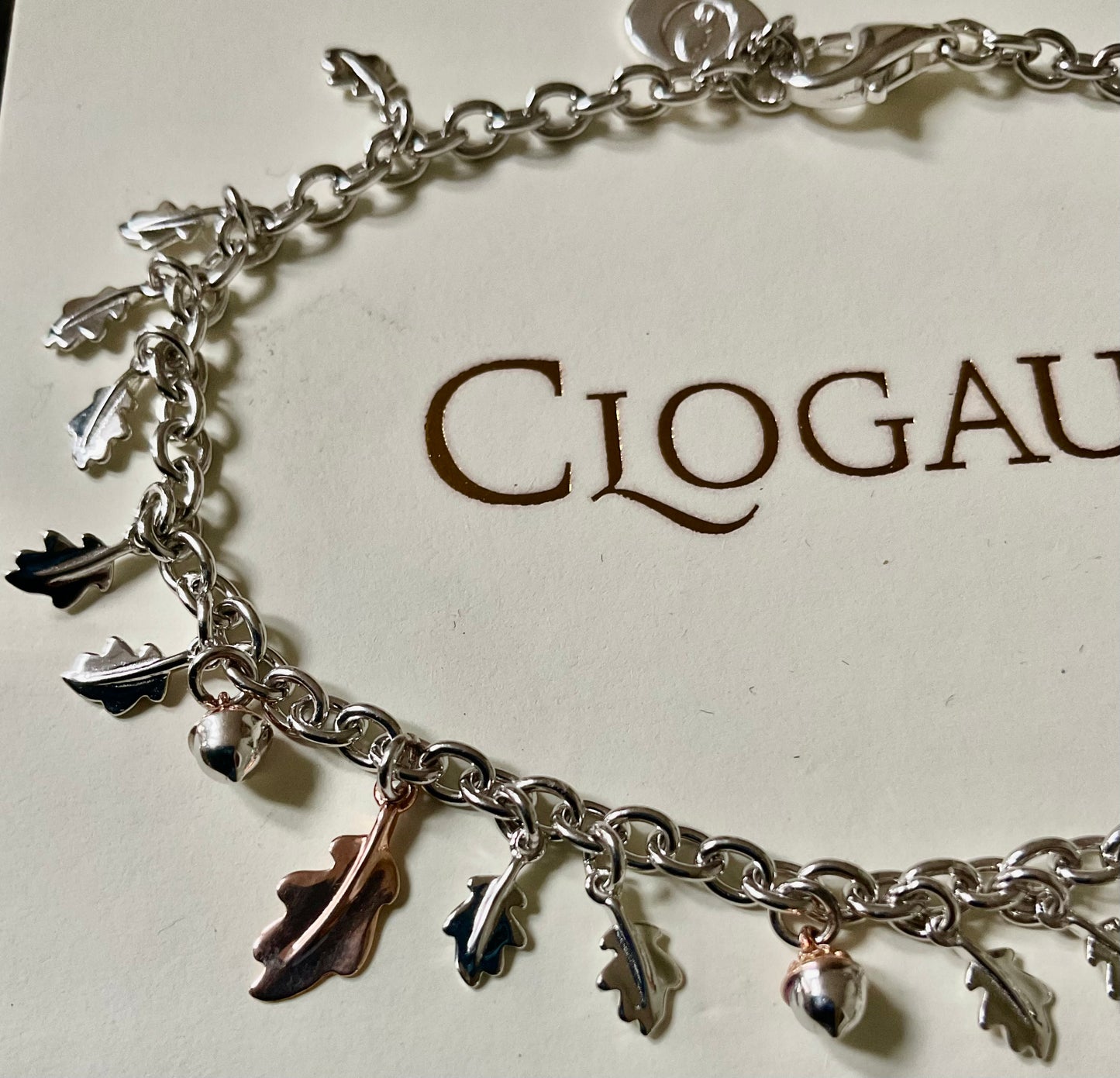 Clogau Royal Oak bracelet in silver and rose gold 18.5cm