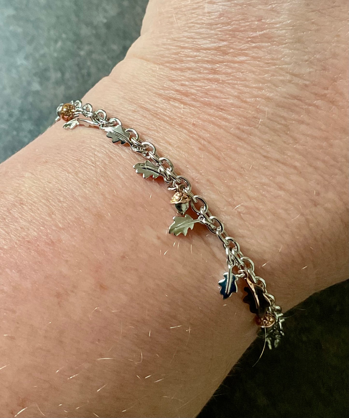 Clogau Royal Oak bracelet in silver and rose gold 18.5cm